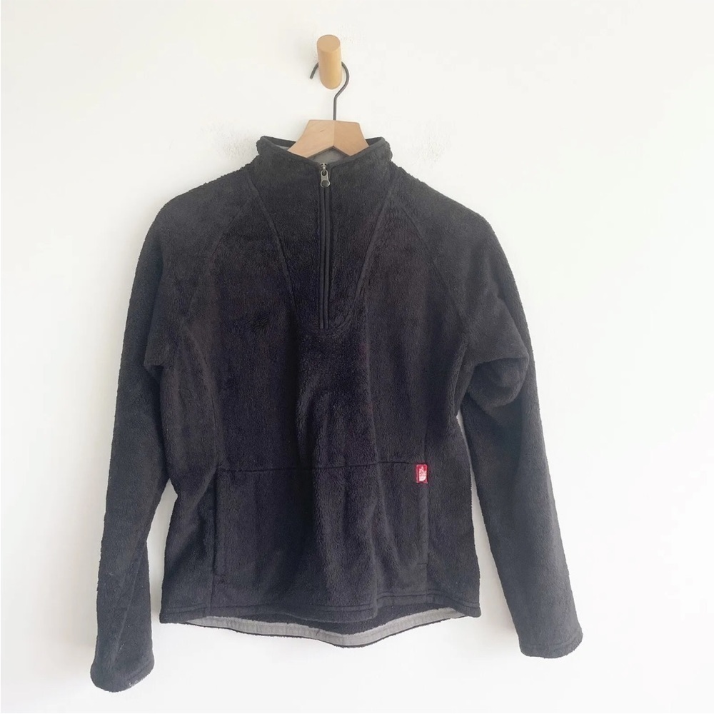 The North Face Women's Black Fleece Sweater 1/4 Zip Kangaroo Pocket Size Medium